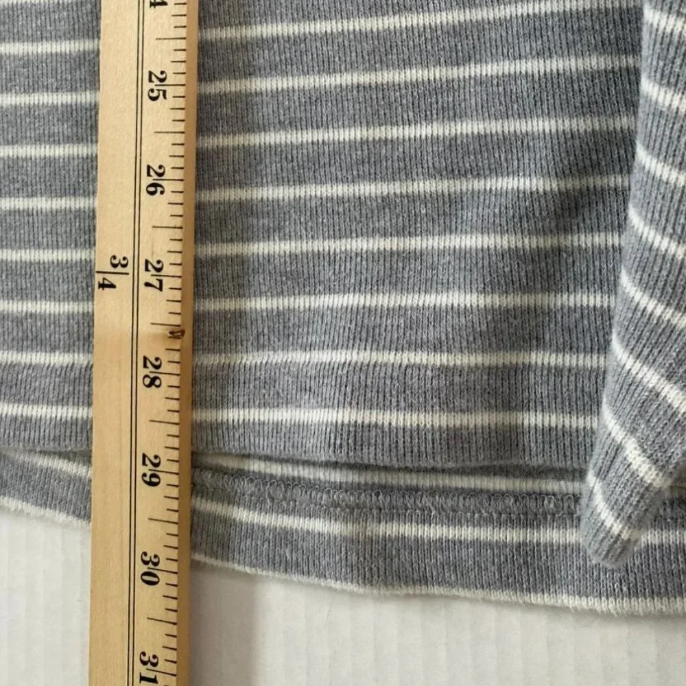 Polo Ralph Lauren Men’s XXL Gray White Striped 100% Cotton Quarter Zip Pullover